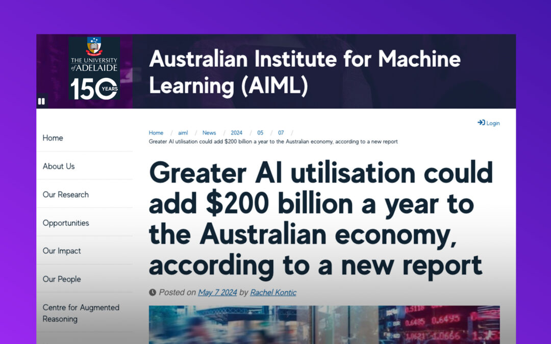 Greater AI utilisation could add $200 billion a year to the Australian economy, according to new report – AIML