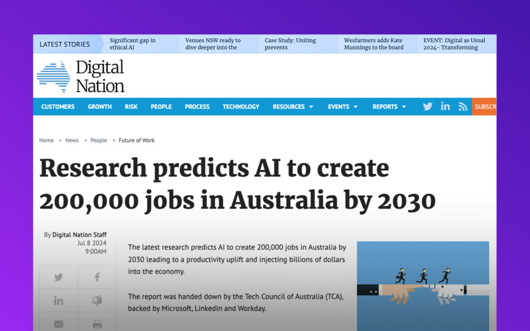 Research predicts AI to create 200,000 jobs in Australia by 2030 – Digital Nation